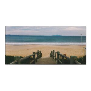 Banjado Magnettafel 78x37cm Magnetwand  Schwarz Aus Metall Magnetpinnwand Pinnwand Inkl. 4 Magnete Motiv Zum Strand
