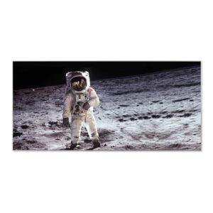 Banjado Magnettafel 78x37cm Magnetwand  Silber Aus Metall Magnetpinnwand Pinnwand Inkl. 4 Magnete Motiv Astronaut