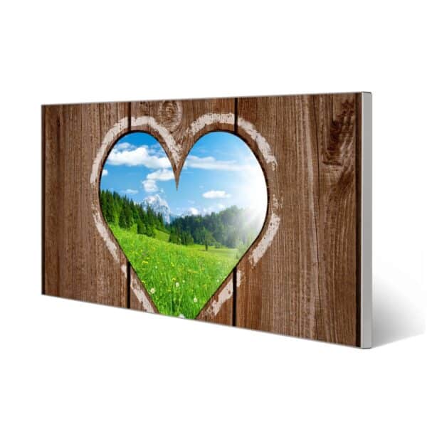 Banjado Magnettafel 78x37cm Magnetwand  Silber Aus Metall Magnetpinnwand Pinnwand Inkl. 4 Magnete Motiv Ausblick Mit Herz
