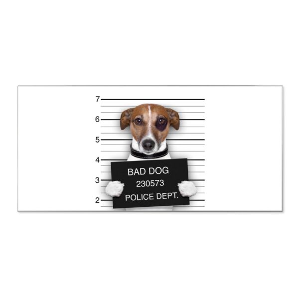 Banjado Magnettafel 78x37cm Magnetwand  Silber Aus Metall Magnetpinnwand Pinnwand Inkl. 4 Magnete Motiv Bad Dog Jack Russel