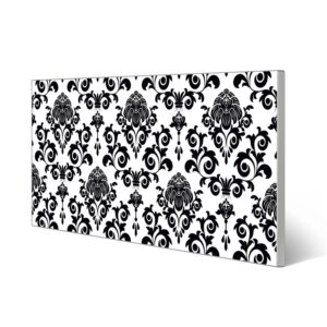 Banjado Magnettafel 78x37cm Magnetwand  Silber Aus Metall Magnetpinnwand Pinnwand Inkl. 4 Magnete Motiv Barock