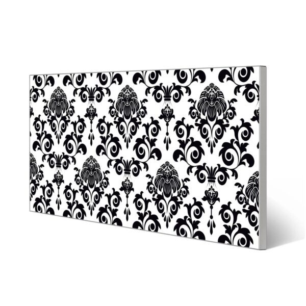 Banjado Magnettafel 78x37cm Magnetwand  Silber Aus Metall Magnetpinnwand Pinnwand Inkl. 4 Magnete Motiv Barock