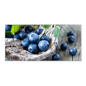 Banjado Magnettafel 78x37cm Magnetwand  Silber Aus Metall Magnetpinnwand Pinnwand Inkl. 4 Magnete Motiv Blaubeeren