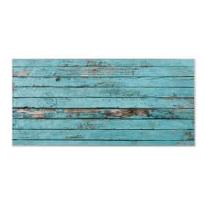 Banjado Magnettafel 78x37cm Magnetwand  Silber Aus Metall Magnetpinnwand Pinnwand Inkl. 4 Magnete Motiv Blaue Holzlatten
