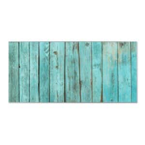 Banjado Magnettafel 78x37cm Magnetwand  Silber Aus Metall Magnetpinnwand Pinnwand Inkl. 4 Magnete Motiv Blaues Holz