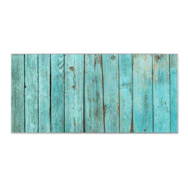 Banjado Magnettafel 78x37cm Magnetwand  Silber Aus Metall Magnetpinnwand Pinnwand Inkl. 4 Magnete Motiv Blaues Holz