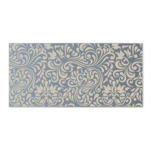 Banjado Magnettafel 78x37cm Magnetwand  Silber Aus Metall Magnetpinnwand Pinnwand Inkl. 4 Magnete Motiv Blaues Ornament