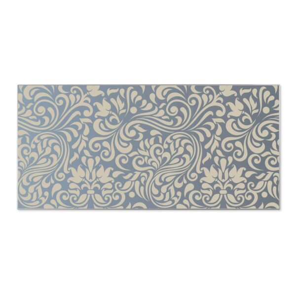 Banjado Magnettafel 78x37cm Magnetwand  Silber Aus Metall Magnetpinnwand Pinnwand Inkl. 4 Magnete Motiv Blaues Ornament