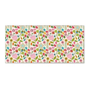 Banjado Magnettafel 78x37cm Magnetwand  Silber Aus Metall Magnetpinnwand Pinnwand Inkl. 4 Magnete Motiv Blumen Naiv