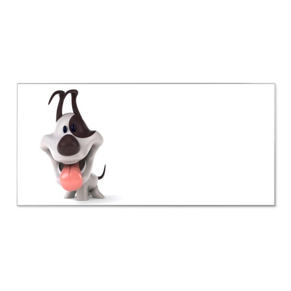 Banjado Magnettafel 78x37cm Magnetwand  Silber Aus Metall Magnetpinnwand Pinnwand Inkl. 4 Magnete Motiv Comic-Hund