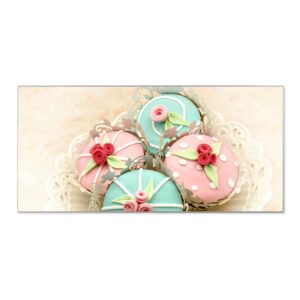 Banjado Magnettafel 78x37cm Magnetwand  Silber Aus Metall Magnetpinnwand Pinnwand Inkl. 4 Magnete Motiv Cupcakes