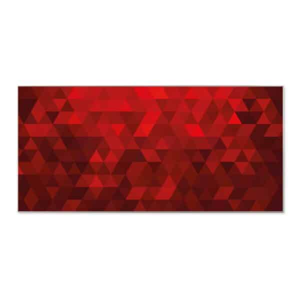 Banjado Magnettafel 78x37cm Magnetwand  Silber Aus Metall Magnetpinnwand Pinnwand Inkl. 4 Magnete Motiv Dreiecke Rot