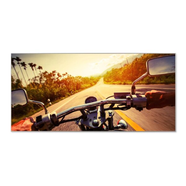 Banjado Magnettafel 78x37cm Magnetwand  Silber Aus Metall Magnetpinnwand Pinnwand Inkl. 4 Magnete Motiv Easy Rider