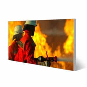 Banjado Magnettafel 78x37cm Magnetwand  Silber Aus Metall Magnetpinnwand Pinnwand Inkl. 4 Magnete Motiv Feuer