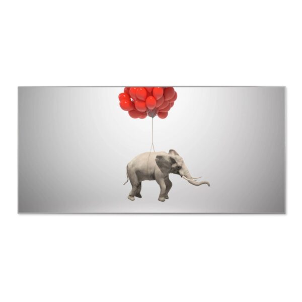 Banjado Magnettafel 78x37cm Magnetwand  Silber Aus Metall Magnetpinnwand Pinnwand Inkl. 4 Magnete Motiv Fliegender Elefant