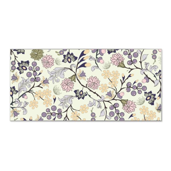 Banjado Magnettafel 78x37cm Magnetwand  Silber Aus Metall Magnetpinnwand Pinnwand Inkl. 4 Magnete Motiv Florale Tapete