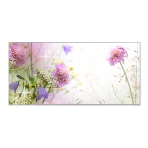 Banjado Magnettafel 78x37cm Magnetwand  Silber Aus Metall Magnetpinnwand Pinnwand Inkl. 4 Magnete Motiv Glitzernde Wiese