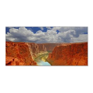 Banjado Magnettafel 78x37cm Magnetwand  Silber Aus Metall Magnetpinnwand Pinnwand Inkl. 4 Magnete Motiv Grand Canyon