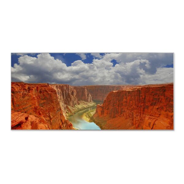Banjado Magnettafel 78x37cm Magnetwand  Silber Aus Metall Magnetpinnwand Pinnwand Inkl. 4 Magnete Motiv Grand Canyon