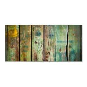 Banjado Magnettafel 78x37cm Magnetwand  Silber Aus Metall Magnetpinnwand Pinnwand Inkl. 4 Magnete Motiv Grünes Holz