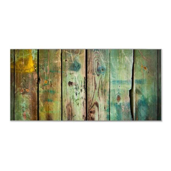 Banjado Magnettafel 78x37cm Magnetwand  Silber Aus Metall Magnetpinnwand Pinnwand Inkl. 4 Magnete Motiv Grünes Holz
