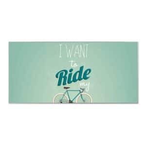 Banjado Magnettafel 78x37cm Magnetwand  Silber Aus Metall Magnetpinnwand Pinnwand Inkl. 4 Magnete Motiv I Want To Ride My Bike