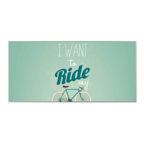 Banjado Magnettafel 78x37cm Magnetwand  Silber Aus Metall Magnetpinnwand Pinnwand Inkl. 4 Magnete Motiv I Want To Ride My Bike