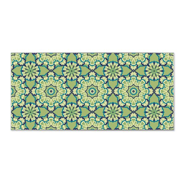 Banjado Magnettafel 78x37cm Magnetwand  Silber Aus Metall Magnetpinnwand Pinnwand Inkl. 4 Magnete Motiv Kaleidoscop Grün
