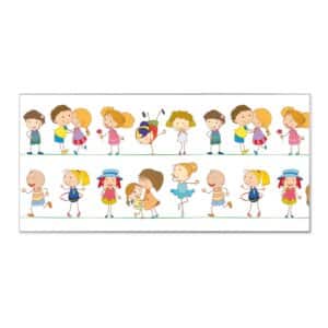 Banjado Magnettafel 78x37cm Magnetwand  Silber Aus Metall Magnetpinnwand Pinnwand Inkl. 4 Magnete Motiv Kinder
