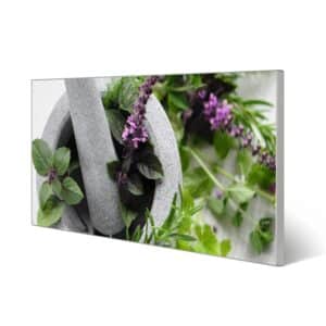 Banjado Magnettafel 78x37cm Magnetwand  Silber Aus Metall Magnetpinnwand Pinnwand Inkl. 4 Magnete Motiv Kräuter