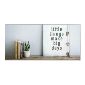 Banjado Magnettafel 78x37cm Magnetwand  Silber Aus Metall Magnetpinnwand Pinnwand Inkl. 4 Magnete Motiv Little Things