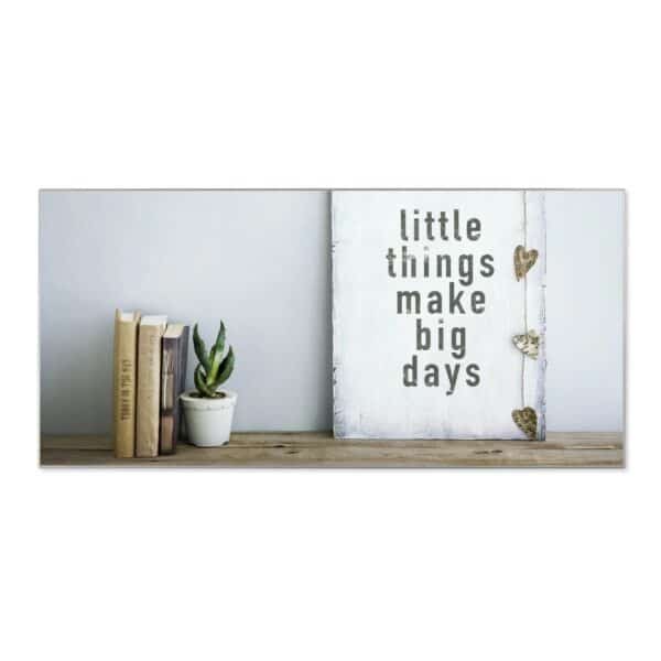 Banjado Magnettafel 78x37cm Magnetwand  Silber Aus Metall Magnetpinnwand Pinnwand Inkl. 4 Magnete Motiv Little Things