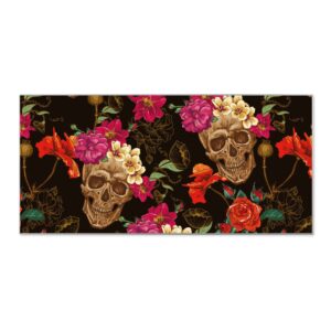 Banjado Magnettafel 78x37cm Magnetwand  Silber Aus Metall Magnetpinnwand Pinnwand Inkl. 4 Magnete Motiv Los Dias De Muertos