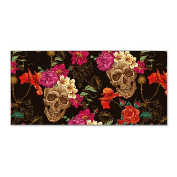 Banjado Magnettafel 78x37cm Magnetwand  Silber Aus Metall Magnetpinnwand Pinnwand Inkl. 4 Magnete Motiv Los Dias De Muertos