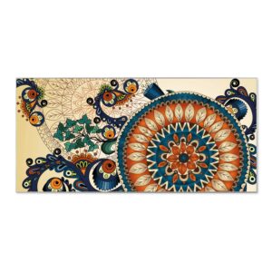 Banjado Magnettafel 78x37cm Magnetwand  Silber Aus Metall Magnetpinnwand Pinnwand Inkl. 4 Magnete Motiv Modernes Mandala