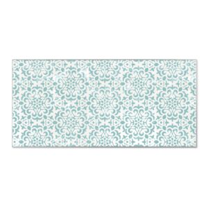 Banjado Magnettafel 78x37cm Magnetwand  Silber Aus Metall Magnetpinnwand Pinnwand Inkl. 4 Magnete Motiv Muster Getupft Blau