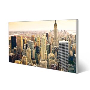 Banjado Magnettafel 78x37cm Magnetwand  Silber Aus Metall Magnetpinnwand Pinnwand Inkl. 4 Magnete Motiv New York City