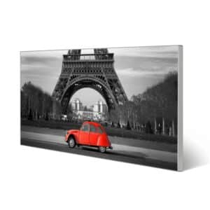 Banjado Magnettafel 78x37cm Magnetwand  Silber Aus Metall Magnetpinnwand Pinnwand Inkl. 4 Magnete Motiv Paris