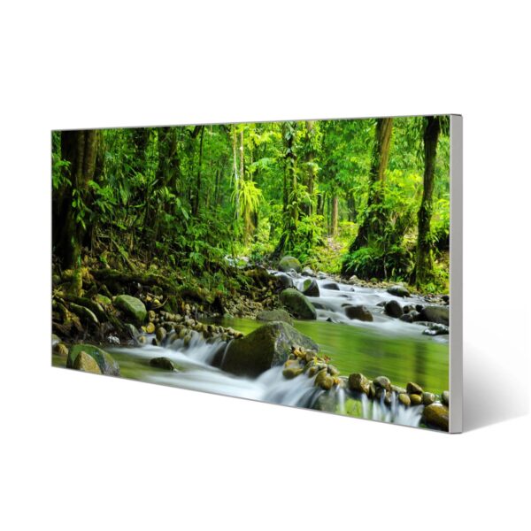 Banjado Magnettafel 78x37cm Magnetwand  Silber Aus Metall Magnetpinnwand Pinnwand Inkl. 4 Magnete Motiv Rauschender Bach