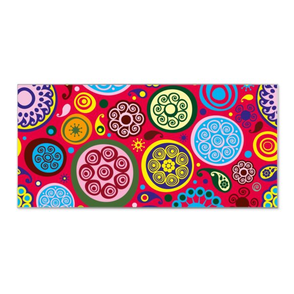 Banjado Magnettafel 78x37cm Magnetwand  Silber Aus Metall Magnetpinnwand Pinnwand Inkl. 4 Magnete Motiv Retro Kreise