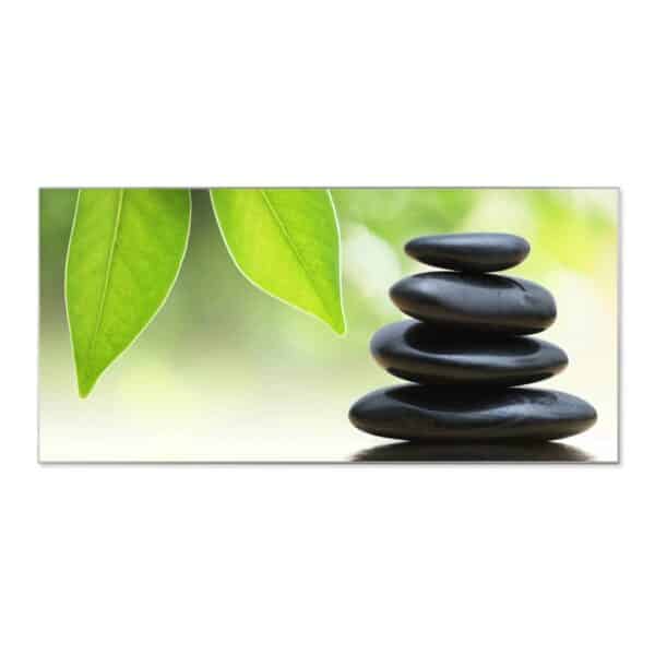Banjado Magnettafel 78x37cm Magnetwand  Silber Aus Metall Magnetpinnwand Pinnwand Inkl. 4 Magnete Motiv Steine&Relax