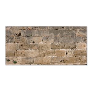 Banjado Magnettafel 78x37cm Magnetwand  Silber Aus Metall Magnetpinnwand Pinnwand Inkl. 4 Magnete Motiv Steinwand Antik