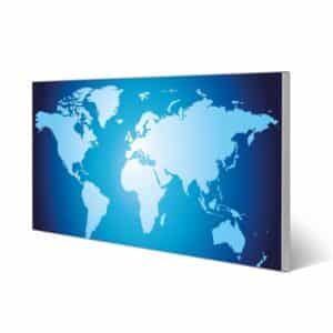 Banjado Magnettafel 78x37cm Magnetwand  Silber Aus Metall Magnetpinnwand Pinnwand Inkl. 4 Magnete Motiv Weltkarte