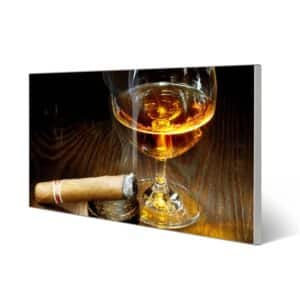 Banjado Magnettafel 78x37cm Magnetwand  Silber Aus Metall Magnetpinnwand Pinnwand Inkl. 4 Magnete Motiv Whiskey & Cigar