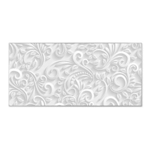 Banjado Magnettafel 78x37cm Magnetwand  Silber Aus Metall Magnetpinnwand Pinnwand Inkl. 4 Magnete Motiv White Swirl