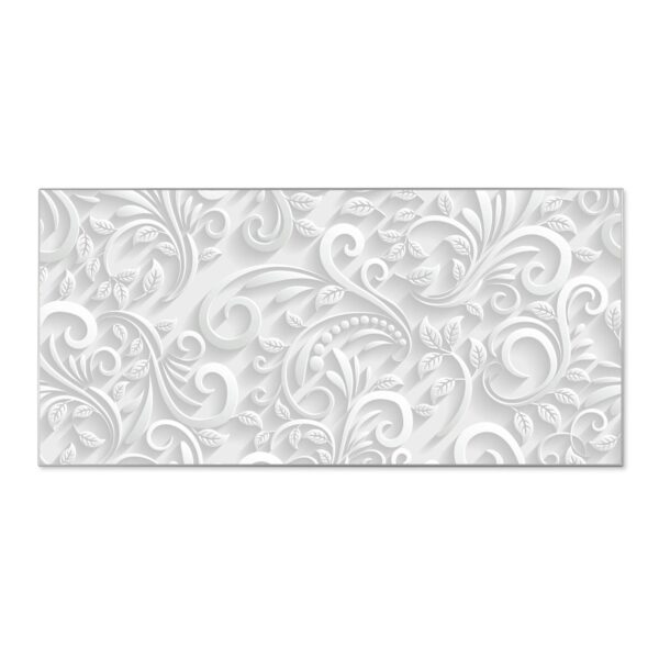 Banjado Magnettafel 78x37cm Magnetwand  Silber Aus Metall Magnetpinnwand Pinnwand Inkl. 4 Magnete Motiv White Swirl