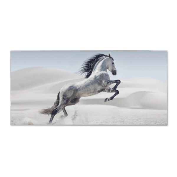Banjado Magnettafel 78x37cm Magnetwand  Silber Aus Metall Magnetpinnwand Pinnwand Inkl. 4 Magnete Motiv Wildes Pferd