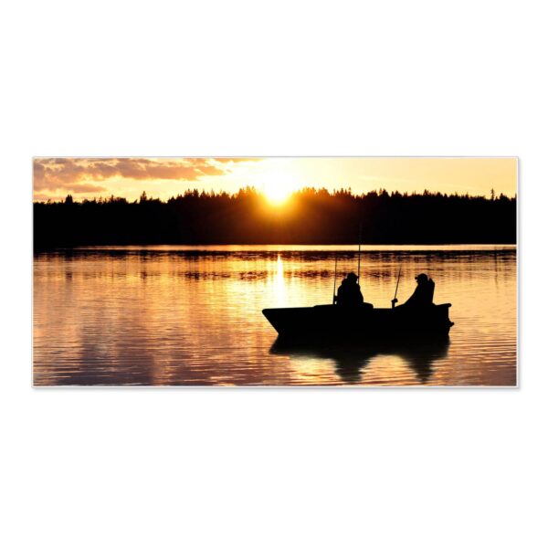 Banjado Magnettafel 78x37cm Magnetwand  Weiß Aus Metall Magnetpinnwand Pinnwand Inkl. 4 Magnete Motiv Angler