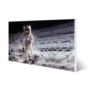 Banjado Magnettafel 78x37cm Magnetwand  Weiß Aus Metall Magnetpinnwand Pinnwand Inkl. 4 Magnete Motiv Astronaut