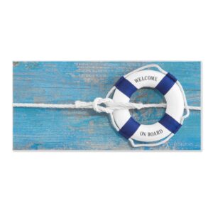 Banjado Magnettafel 78x37cm Magnetwand  Weiß Aus Metall Magnetpinnwand Pinnwand Inkl. 4 Magnete Motiv Blauer Rettungsring